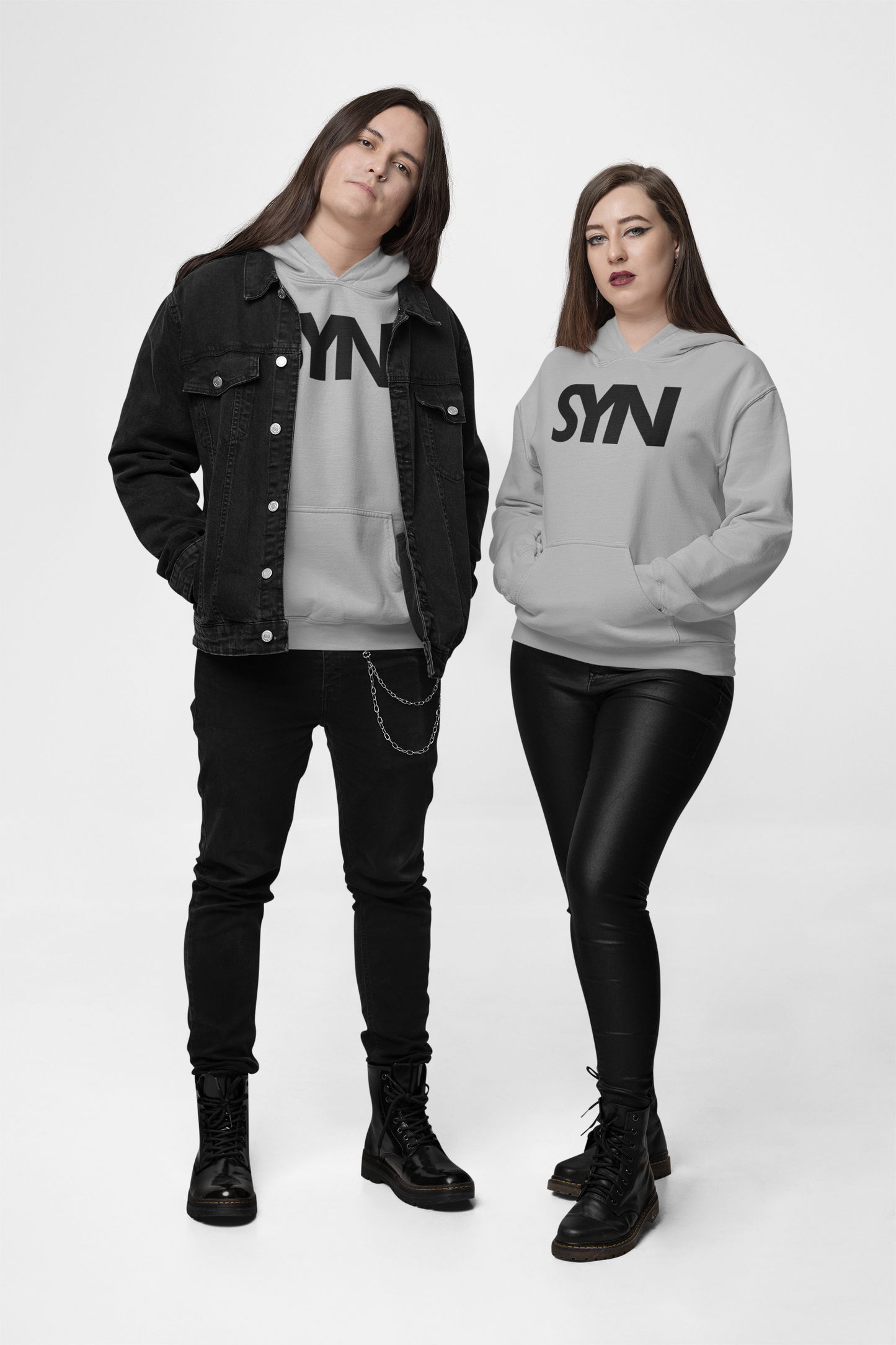 SYNORO Unisex Hooded Sweatshirt- Grey Melange