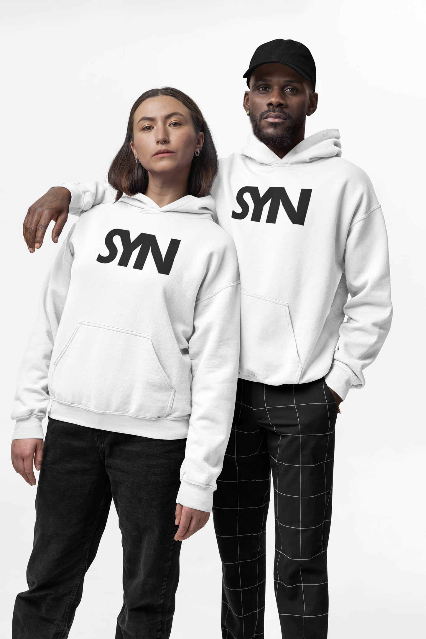 SYNORO Unisex Hooded Sweatshirt- White