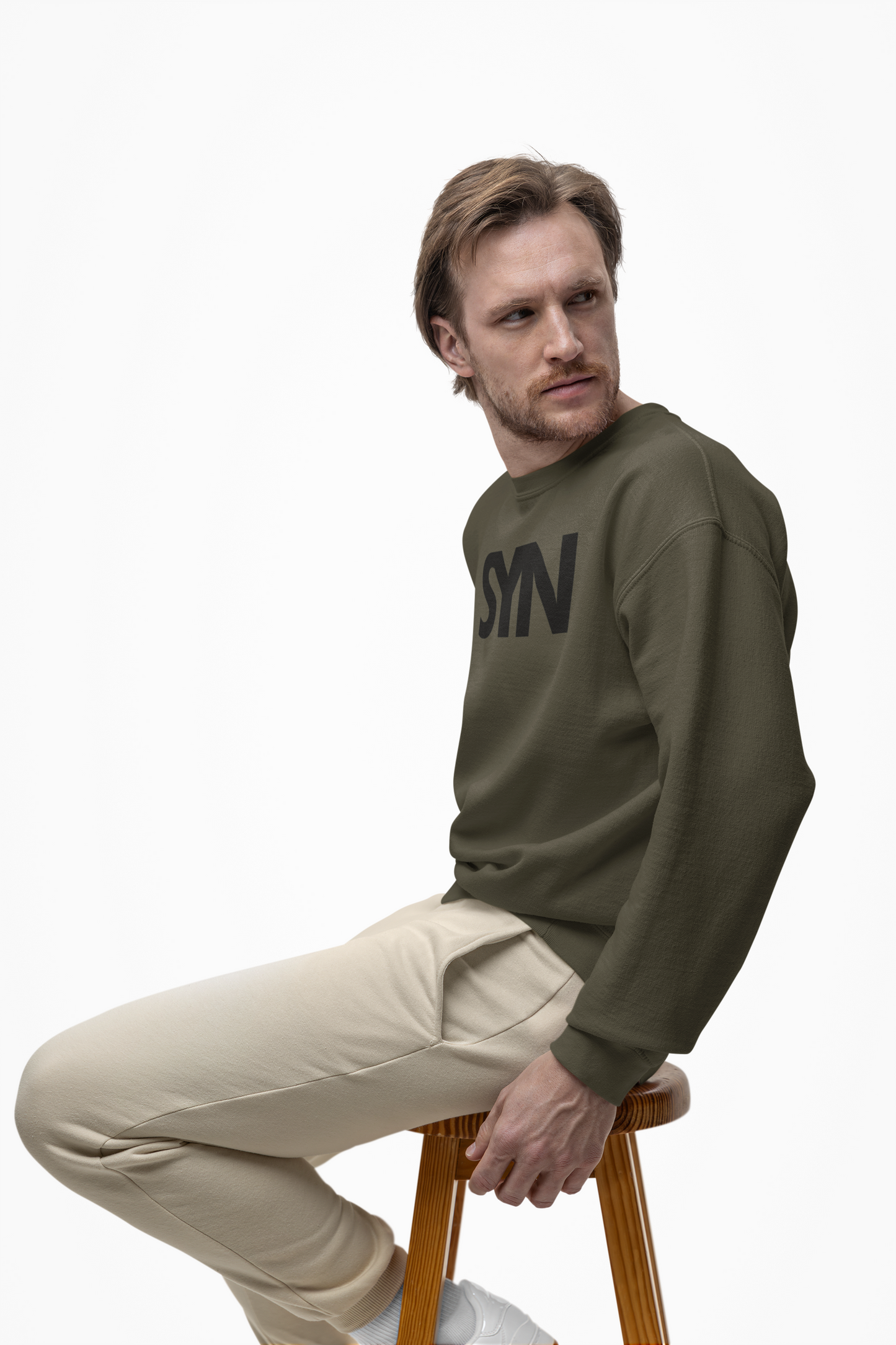 SYNORO Unisex Crewneck Sweatshirt- Olive Green