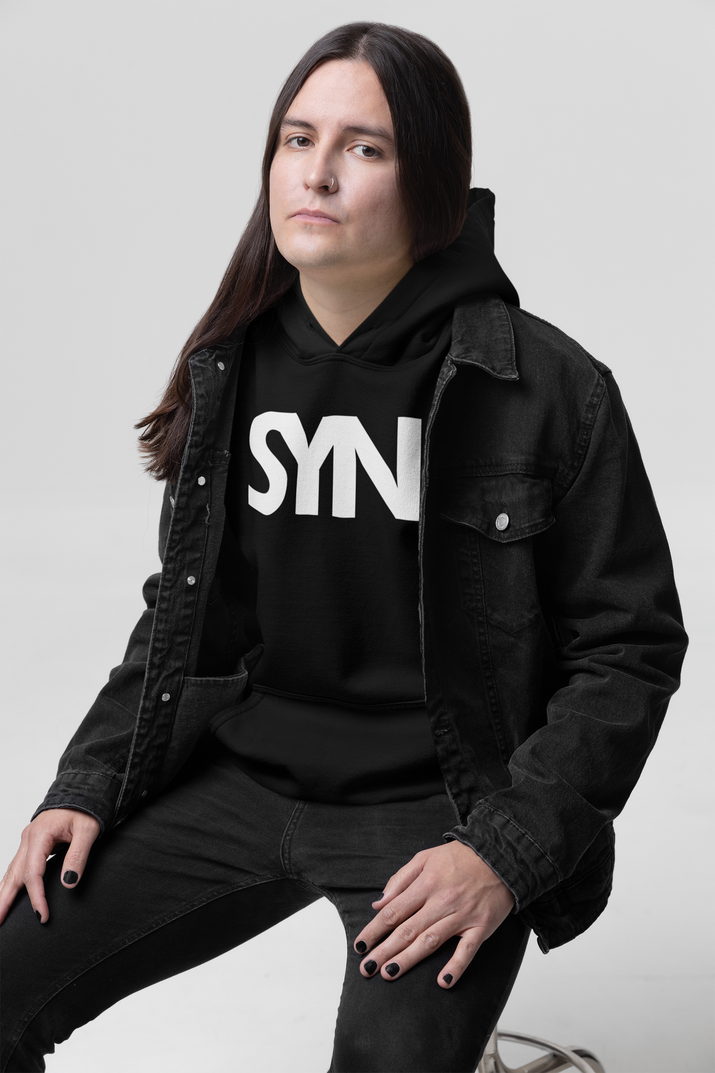SYNORO Unisex Hooded Sweatshirt- Black
