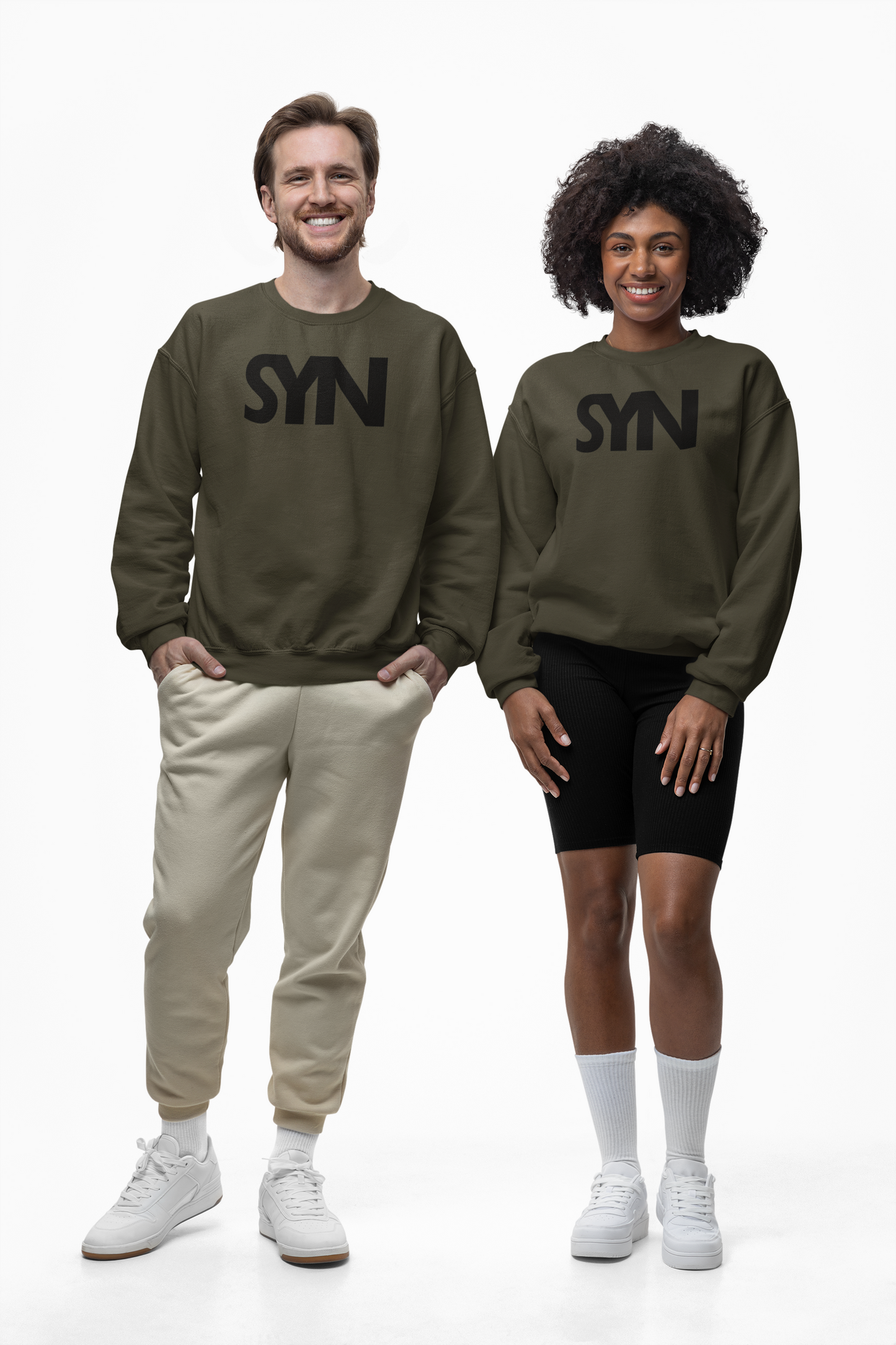 SYNORO Unisex Crewneck Sweatshirt- Olive Green