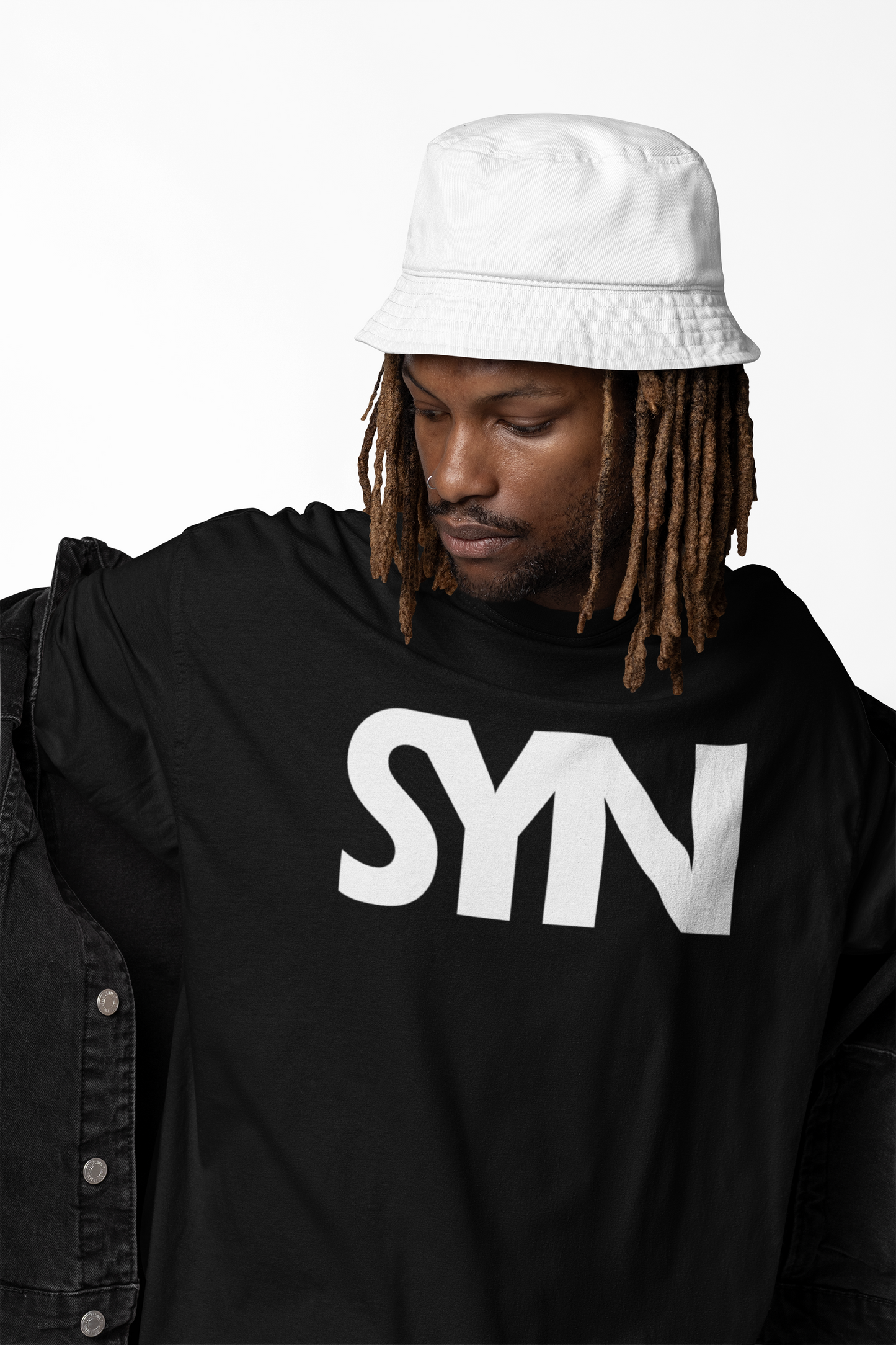 Synoro Unisex Oversized Black T-shirt