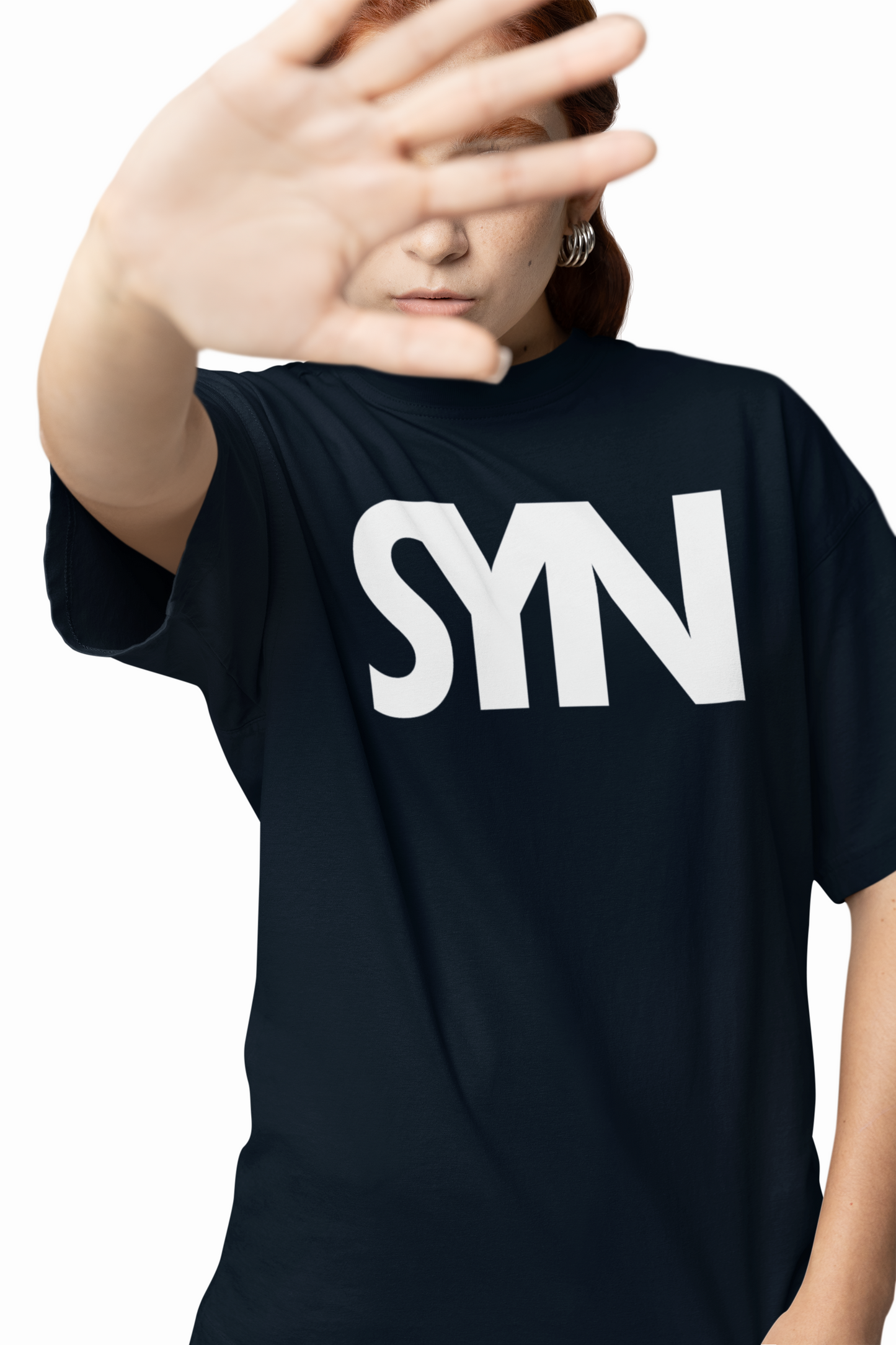 Synoro Unisex Oversized Navy Blue T-shirt