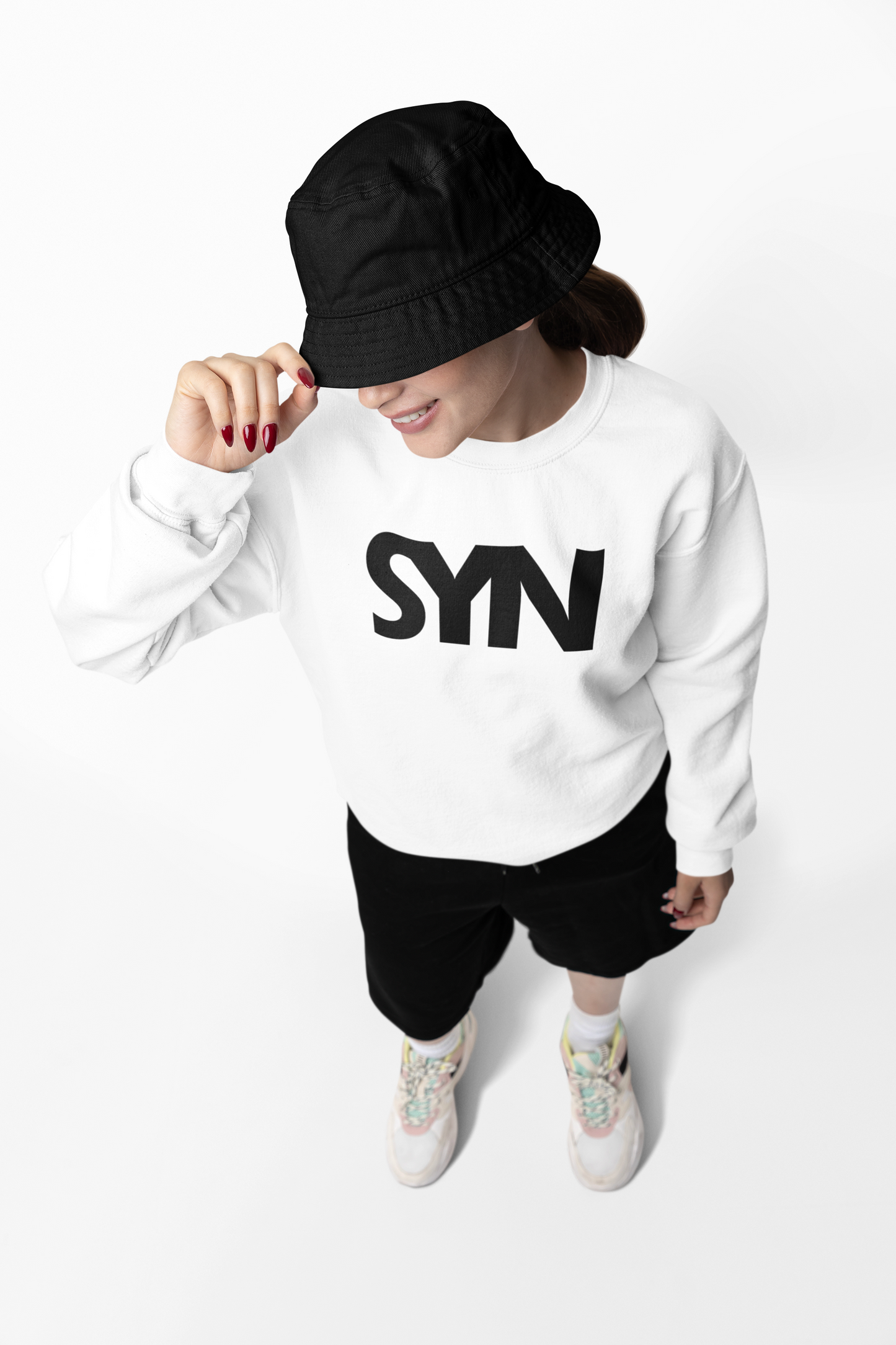 SYNORO Unisex Crewneck Sweatshirt- White