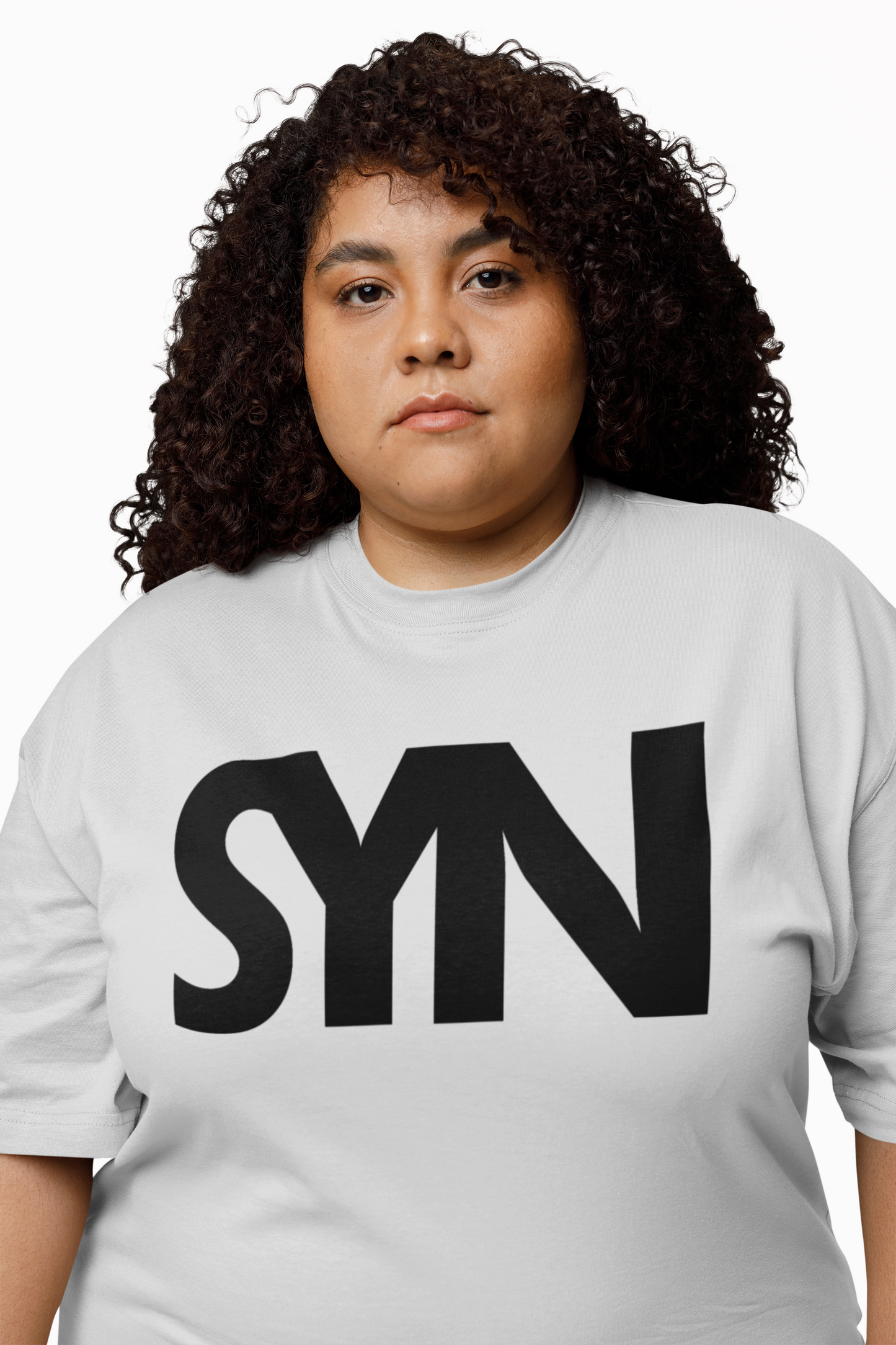 Synoro Unisex Oversized Grey Melange T-shirt