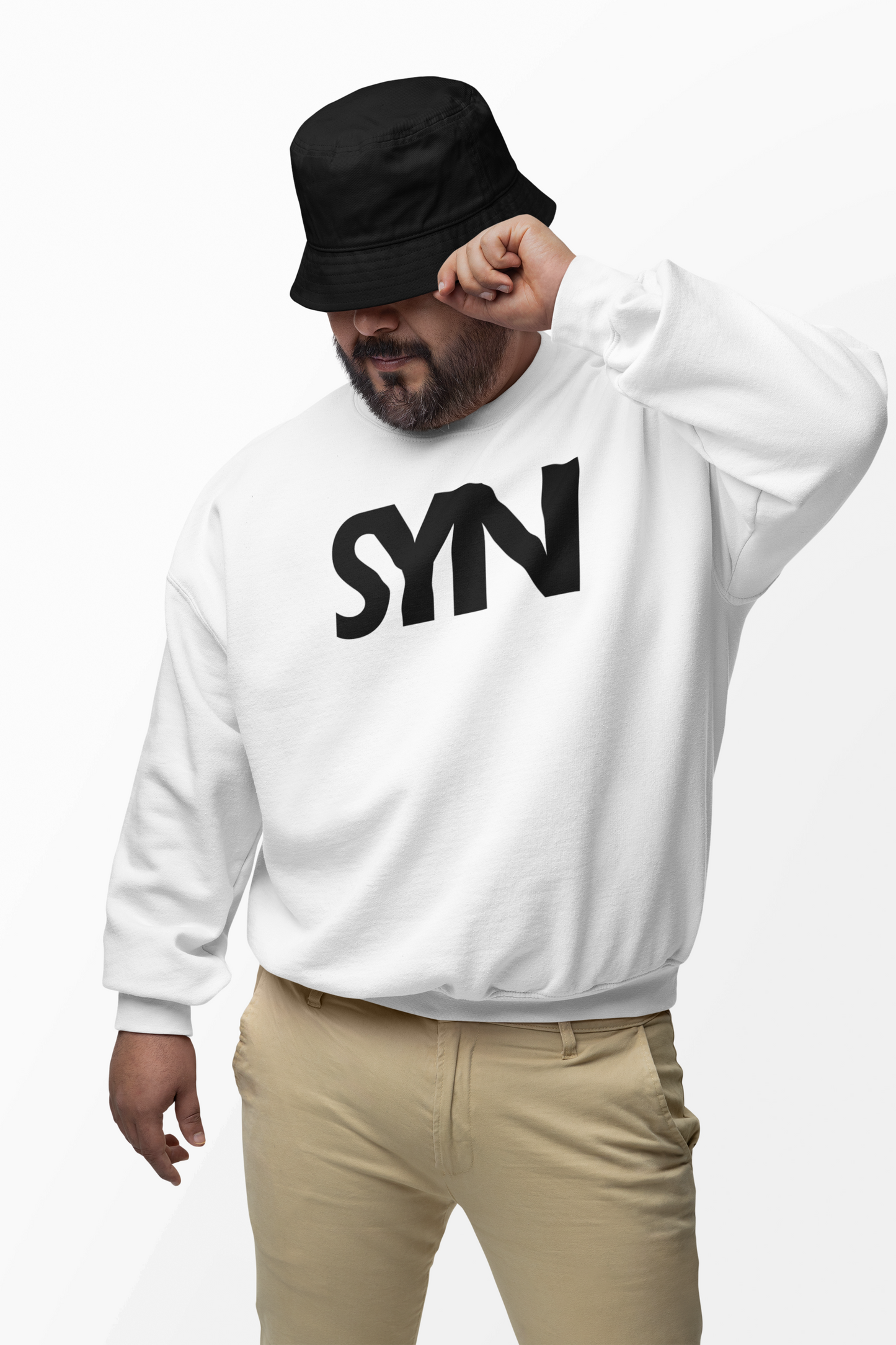 SYNORO Unisex Crewneck Sweatshirt- White