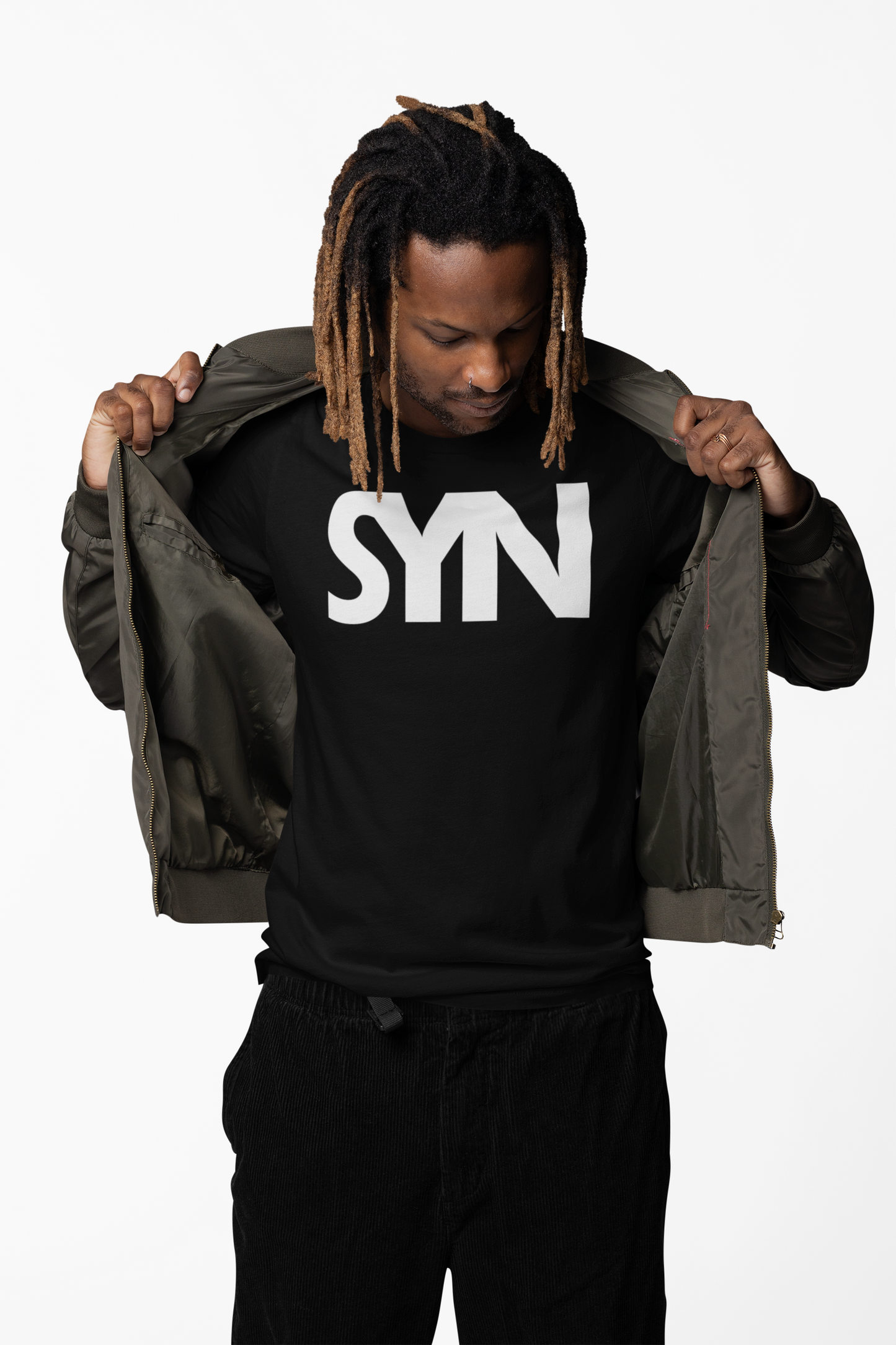 Synoro Unisex Oversized Black T-shirt