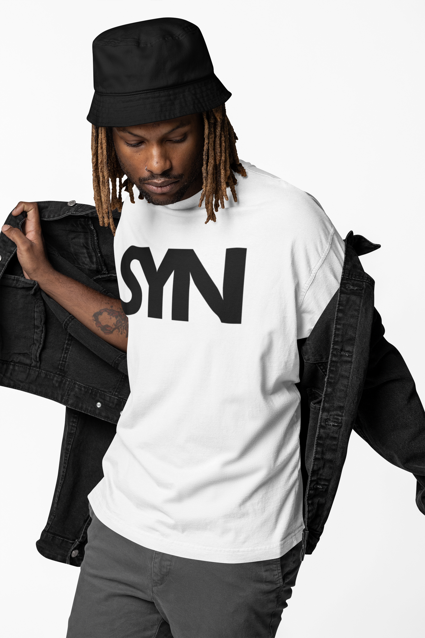 Synoro Unisex Oversized White T-shirt