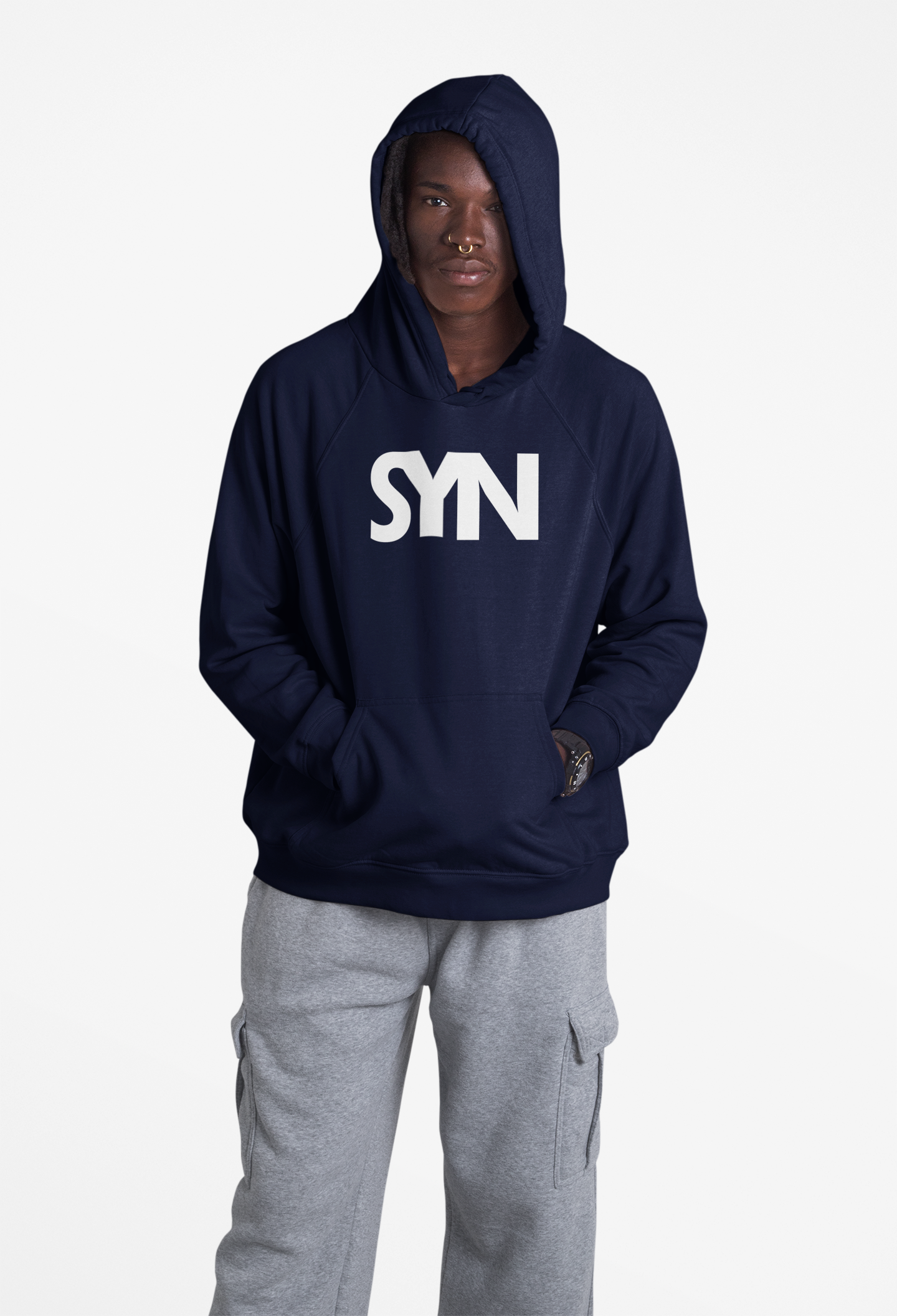 SYNORO Unisex Hooded Sweatshirt- Navy Blue