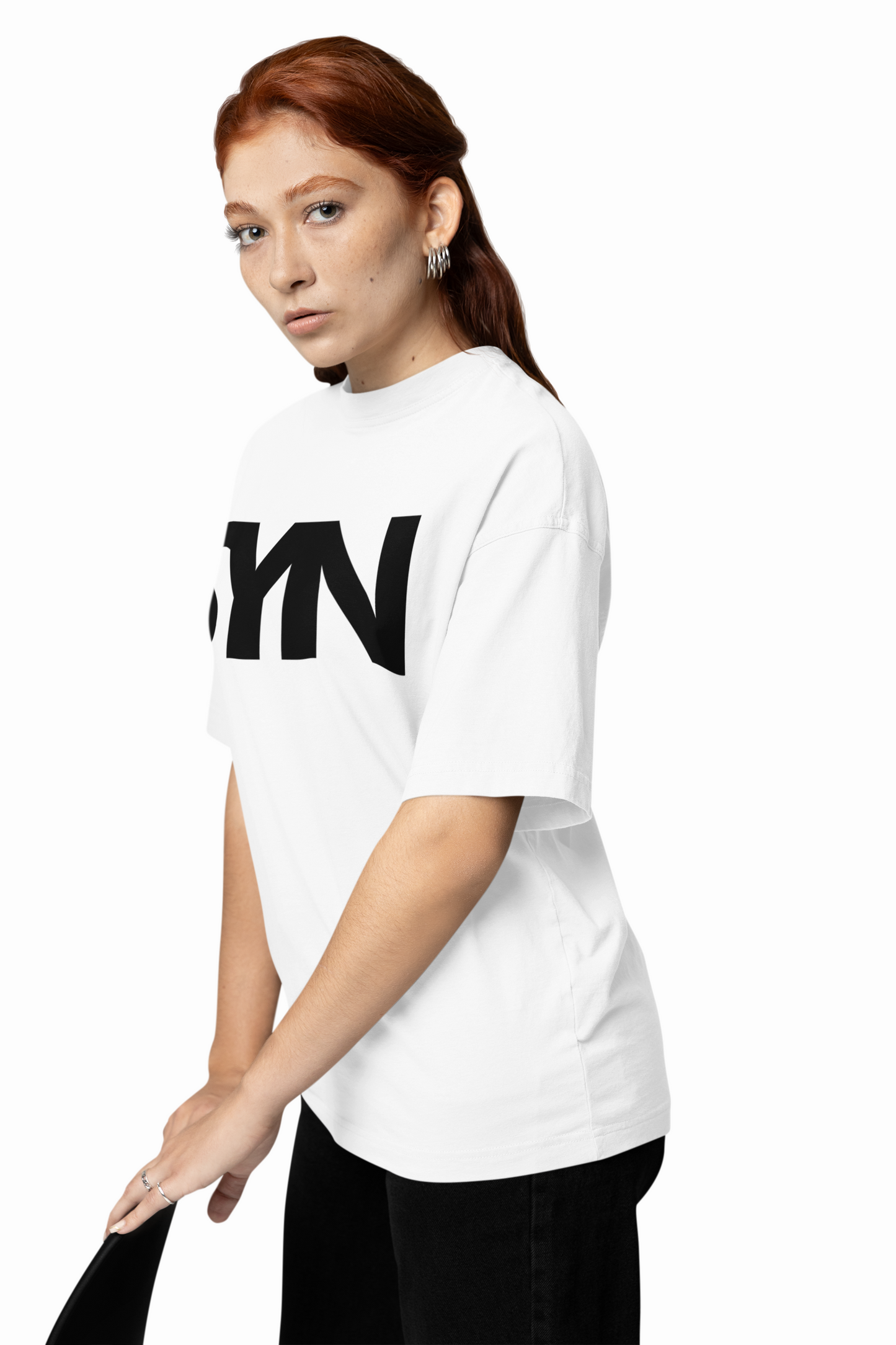 Synoro Unisex Oversized White T-shirt