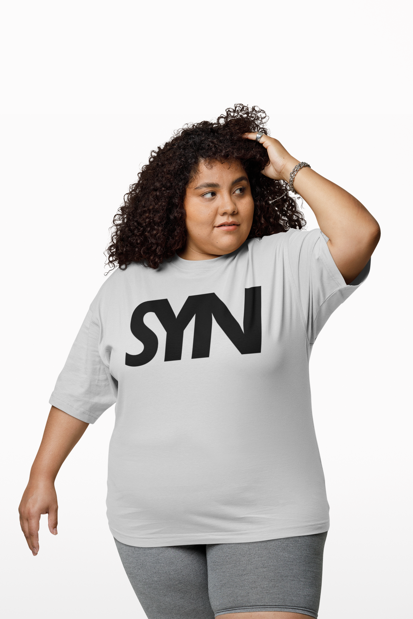 Synoro Unisex Oversized Grey Melange T-shirt